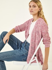 سترة كارديغان محبوكة بنمط شريطي من مزيج القطن من Roman - صورة 1 من 5