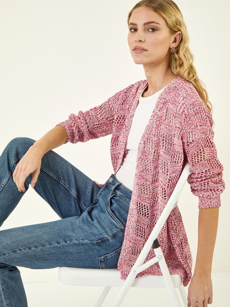 سترة كارديغان محبوكة بنمط شريطي من مزيج القطن من Roman - صورة 1 من 5 سترة كارديغان محبوكة بنمط شريطي من مزيج القطن من Roman - صورة 1 من 5