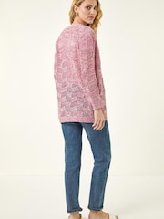 سترة كارديغان محبوكة بنمط شريطي من مزيج القطن من Roman - صورة 3 من 5