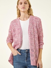 سترة كارديغان محبوكة بنمط شريطي من مزيج القطن من Roman - صورة 4 من 5