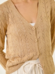 Roman Natural Shimmer Button Knit Cardigan - Image 5 of 5