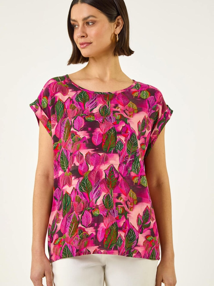 Buy Roman Pink Leaf Print Shell Top from the Next UK online shop