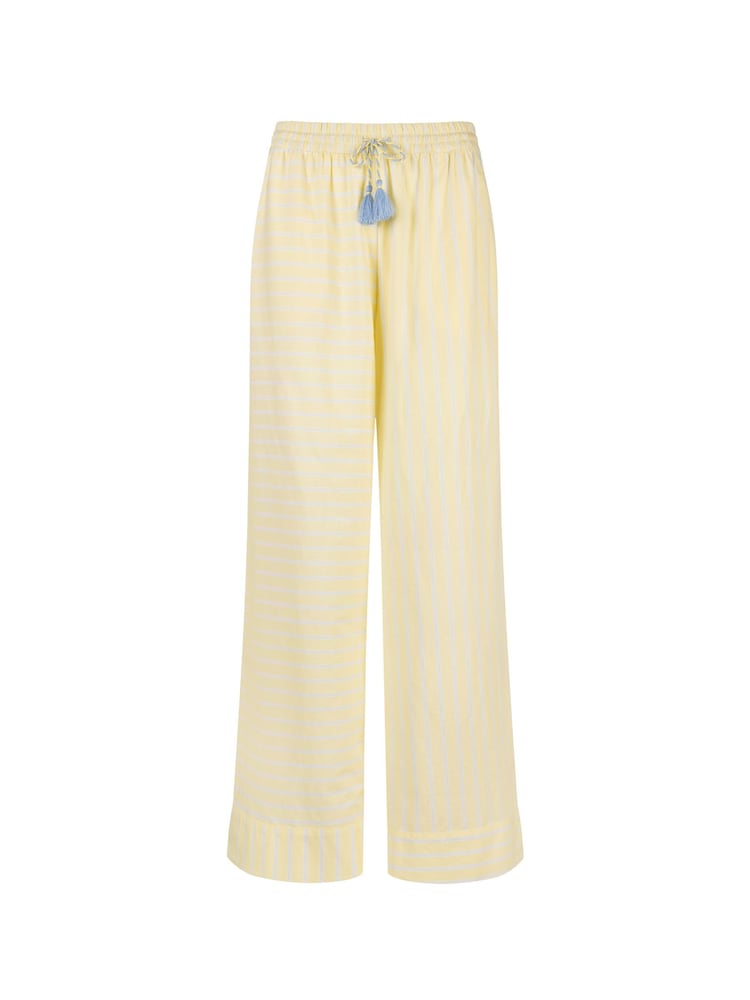 Chelsea Peers Yellow Cotton Butter Stripe Trousers - Image 5 of 5
