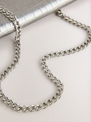 Silver Croc Effect Envelope Clutch Bag - Image 3 of 4