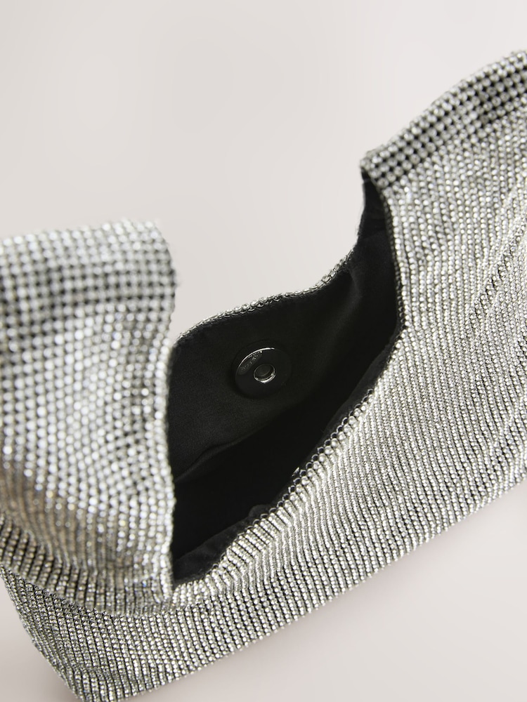 Silver Sparkle Wristlet Hand Held Bag - Image 6 of 6
