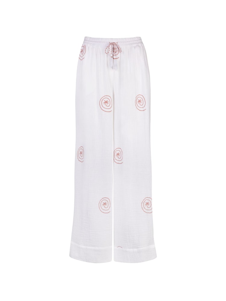Chelsea Peers Natural Cheesecloth Palm Loop Print Trousers - Image 5 of 5
