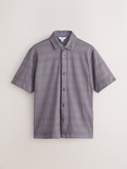 Մանուշակագույն - Տեքստուրավորված short sleeve ջերսի վերնաշապիկ - Պատկեր 6 8-ից