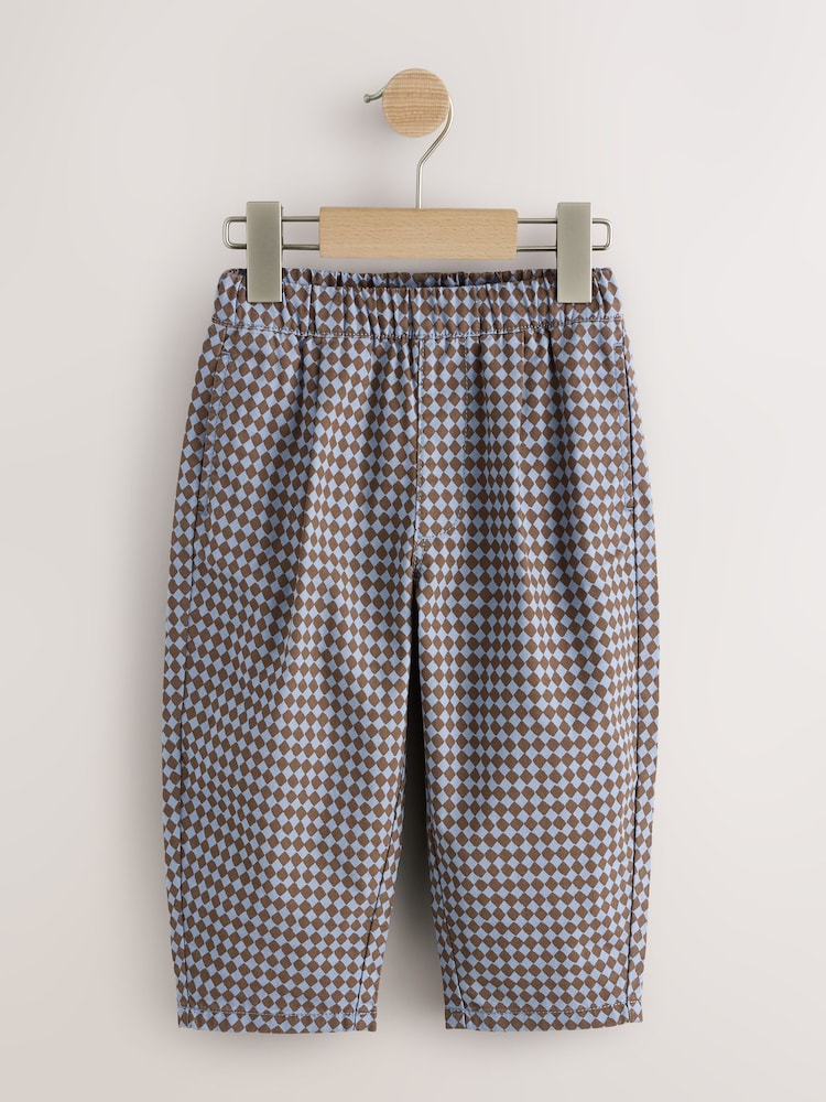 Blue Harlequin Barrel Pull On Trousers (3mths-7yrs) - Image 1 of 4 Blue Harlequin Barrel Pull On Trousers (3mths-7yrs) - Image 1 of 4
