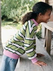 Green/Pink Stripe Sweatshirt (3-16yrs) - Image 4 of 10