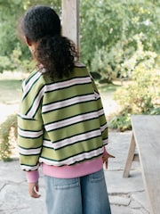 Green/Pink Stripe Sweatshirt (3-16yrs) - Image 5 of 10
