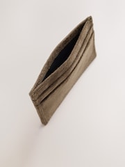 Khaki - Eyelet Suedette Cardholder - Obraz 3 z 5