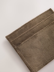 Khaki - Eyelet Suedette Cardholder - Obraz 5 z 5