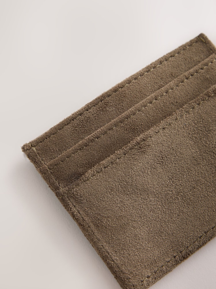 Khaki - Eyelet Suedette Cardholder - Obraz 5 z 5 Khaki - Eyelet Suedette Cardholder - Obraz 5 z 5