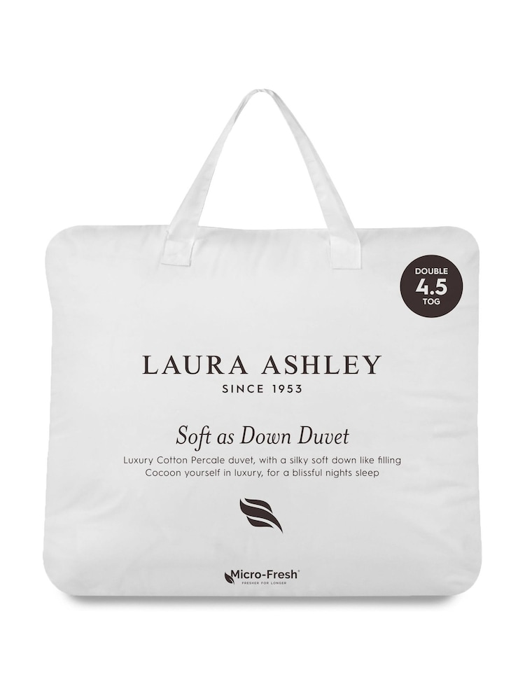 Laura Ashley White Soft as Down 4.5 Tog Duvet - Image 2 of 3