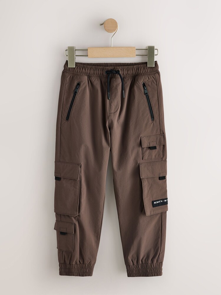 Chocolate Brown Cargo Premium Trousers (3-16yrs) - Image 1 of 4