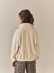 Ecru White Half Button Fleece Jacket (3-16yrs) - Image 3 of 4