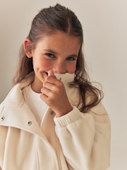 Ecru White Half Button Fleece Jacket (3-16yrs) - Image 4 of 4
