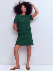 Boden Green Evita Cotton Shift Dress - Image 1 of 5