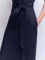 Boden Blue Rosa Halter Linen Midi Dress - Image 2 of 5