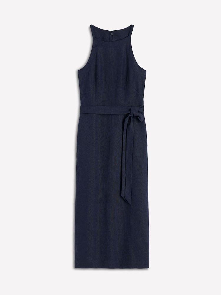 Boden Blue Rosa Halter Linen Midi Dress - Image 5 of 5