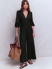 Boden Lola Linen Jumpsuit - Image 1 of 5