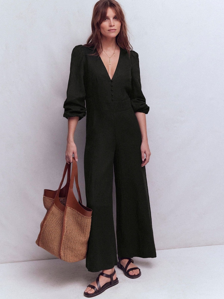 Boden Lola Linen Jumpsuit - Image 1 of 5