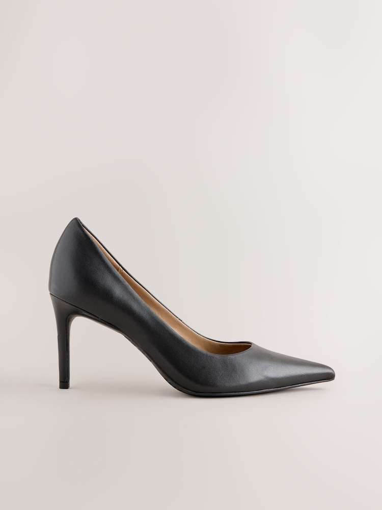 Black Forever Comfort® Leather Lined Mid Court Heels - Image 1 of 5 Black Forever Comfort® Leather Lined Mid Court Heels - Image 1 of 5