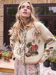 Pink/Cream Horse Knitted Cardigan - Image 4 of 8