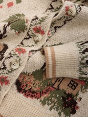 Pink/Cream Horse Knitted Cardigan - Image 7 of 8