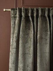 Green Plush Chenille Blackout/Thermal Hidden Tab Top Curtains - Image 1 of 7