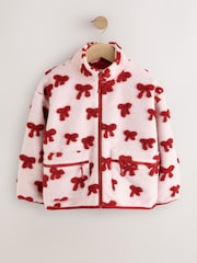 Pink/Red Bows Zip Up Borg Jacket (3-16yrs) - Image 5 of 9