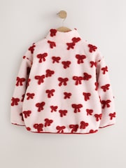 Pink/Red Bows Zip Up Borg Jacket (3-16yrs) - Image 7 of 9