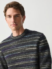 Black Spacedye Striped Jumper - Image 3 of 3