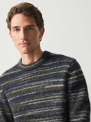 Black Spacedye Striped Jumper - Image 4 of 7