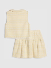 River Island Yellow Boucle Waistcoat & Skirt Set - Image 2 of 5