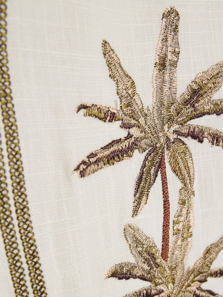 River Island Cream Embroidered Palm Shirt & Shorts Set - Image 5 of 5