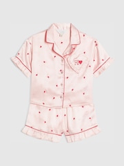 River Island Pink Heart Satin Pyjamas - Image 3 of 5