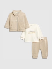 River Island Brown Jacquard Shacket Set & Bodysuit - Image 1 of 5