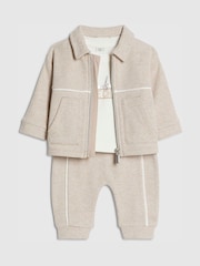 River Island Brown Jacquard Shacket Set & Bodysuit - Image 3 of 5