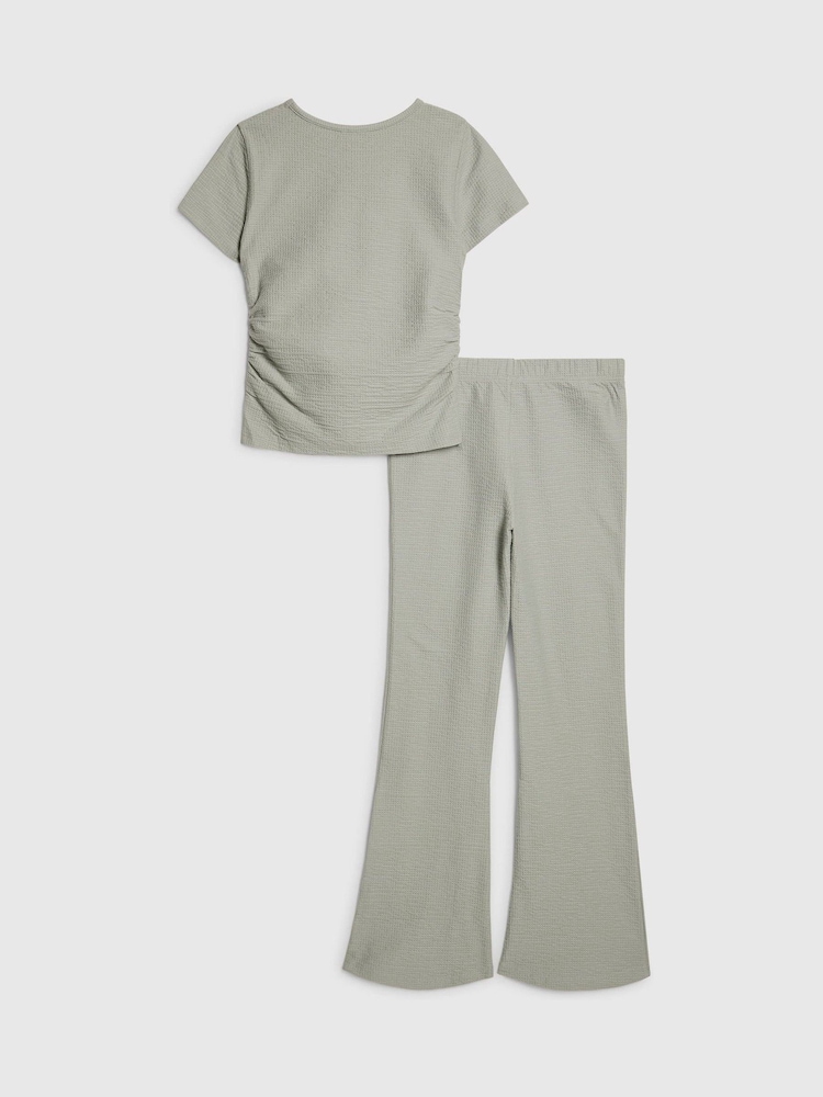 Grønn - River Island Texture Baby T-skjorte og Kickflare-sett - Bilde 2 av 5