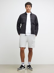 River Island Grey Regular Fit Cargo Shorts - Image 1 of 4