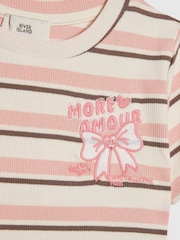 River Island Pink Stripe Baby T-Shirt - Image 3 of 4