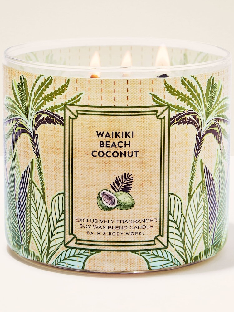 Bath & Body Works Waikiki Beach Coconut 3 Wick Candle 411g - Image 1 of 3