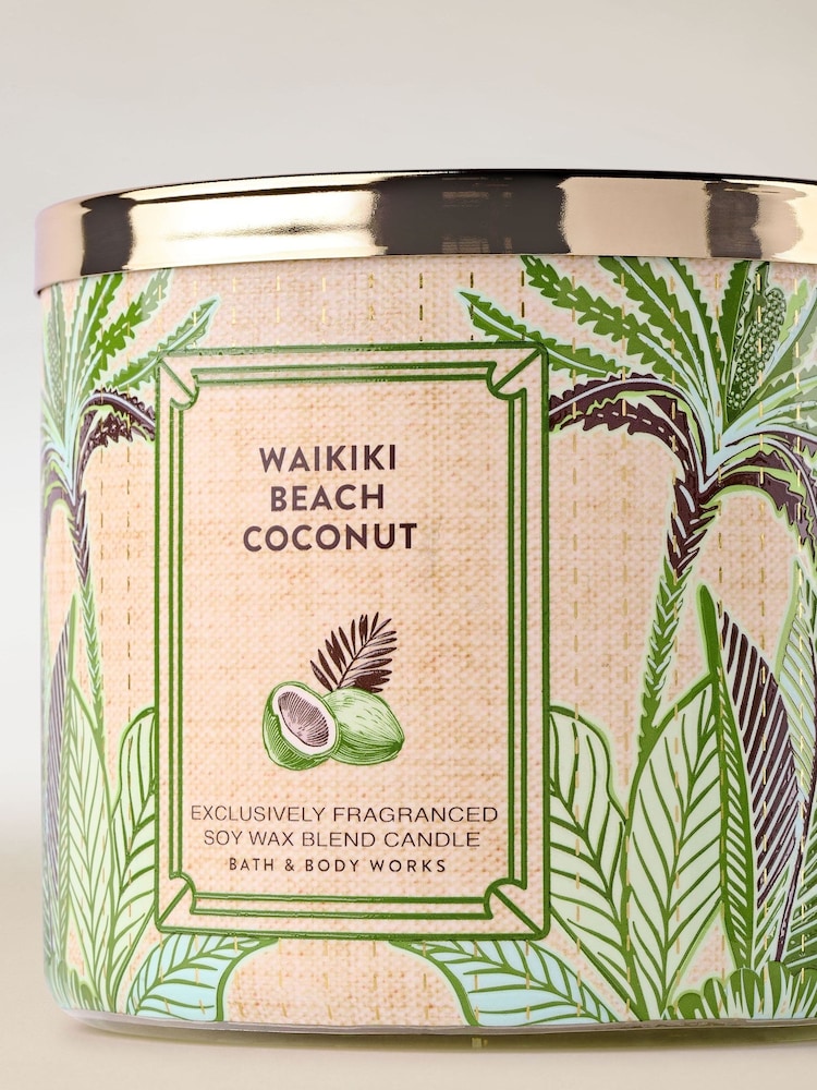 Bath & Body Works Waikiki Beach Coconut 3 Wick Candle 411g - Image 2 of 3