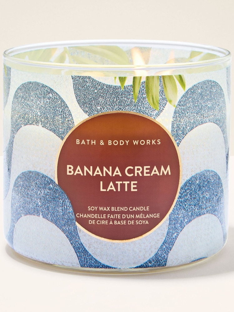 Bath & Body Works Banana Cream Latte 3 Wick Candle 411g - Image 1 of 2