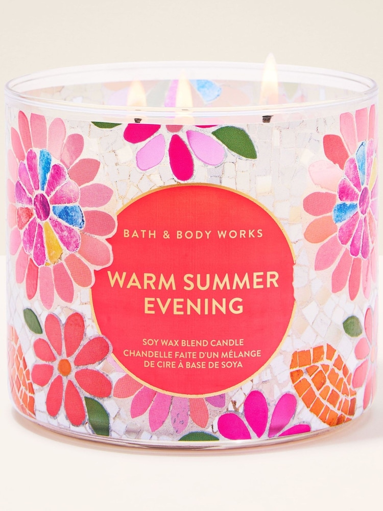 Bath & Body Works Warm Summer Evening 3 Wick Candle 411g - Image 1 of 3 Bath & Body Works Warm Summer Evening 3 Wick Candle 411g - Image 1 of 3