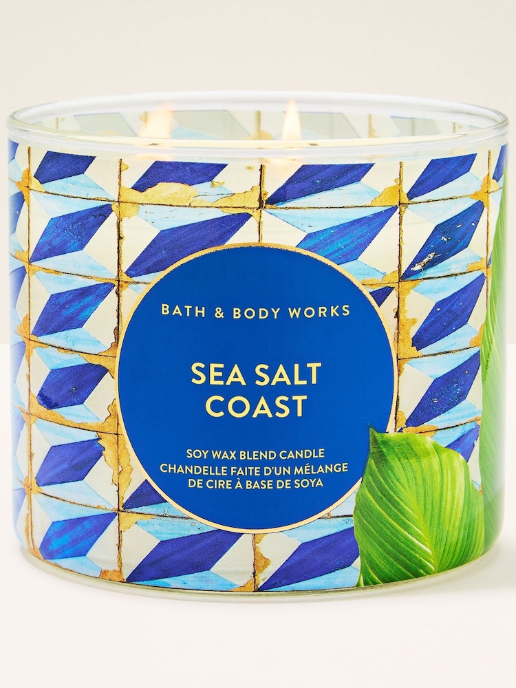 Bath & Body Works Sea Salt Coast 3 Wick Candle 411g - Image 1 of 2 Bath & Body Works Sea Salt Coast 3 Wick Candle 411g - Image 1 of 2