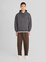 Lyle & Scott Dark Grey Heavyweight Loopback Pullover Hoodie - Image 2 of 6