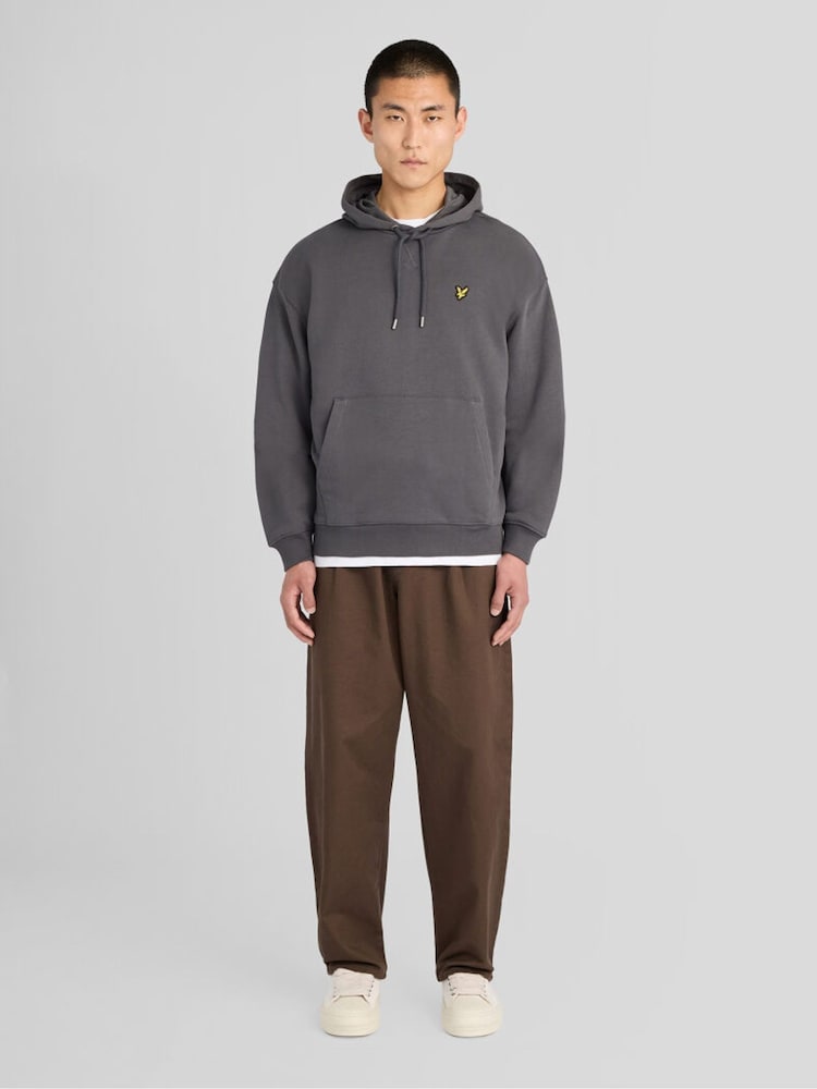 Lyle & Scott Dark Grey Heavyweight Loopback Pullover Hoodie - Image 2 of 6 Lyle & Scott Dark Grey Heavyweight Loopback Pullover Hoodie - Image 2 of 6