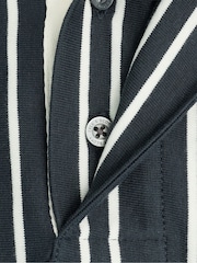 Lyle & Scott Blue Vertical Stripe Rugby Sweat Top - Image 6 of 6